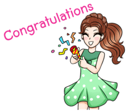 Happy cute girl sticker #13545855