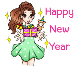 Happy cute girl sticker #13545857