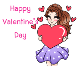 Happy cute girl sticker #13545859