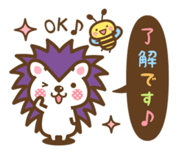 Hedgehog Hari-san & Bee-san sticker #13548861