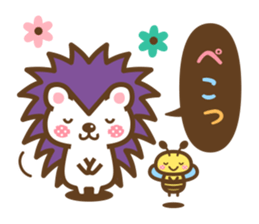 Hedgehog Hari-san & Bee-san sticker #13548864