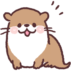 Cute Little Otter By Natsumi Sticker Cute Little Otter By Natsumi Sticker