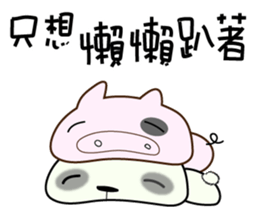 Waste rabbit and his pig teammate daily. sticker #13550838