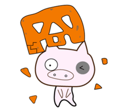 Waste rabbit and his pig teammate daily. sticker #13550840