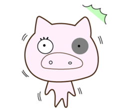 Waste rabbit and his pig teammate daily. sticker #13550849