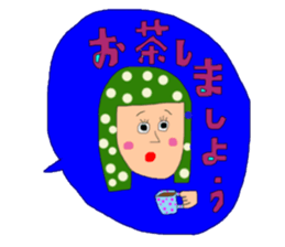 long -haired girl, it sprouts sticker #13552684