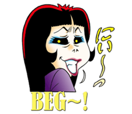 Shouting lady Ms.Horrormi sticker #13553725