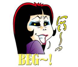 Shouting lady Ms.Horrormi sticker #13553725