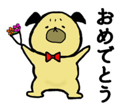 Pug's greetings sticker #13554736