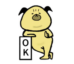 Pug's greetings sticker #13554748