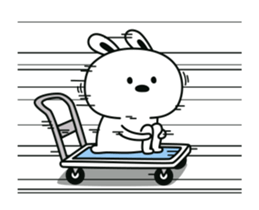 rabbit with wide open mouth sticker #13555143