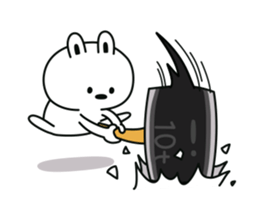 rabbit with wide open mouth sticker #13555150