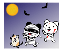 Bear&hamster4 Halloween animation sticker #13556116