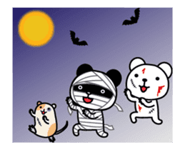 Bear&hamster4 Halloween animation sticker #13556116