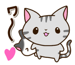 American Shorthair and Black tabby cat sticker #13558044