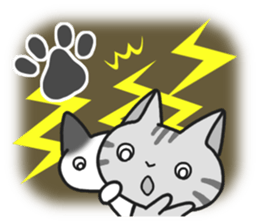 American Shorthair and Black tabby cat sticker #13558060