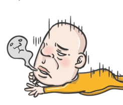 A bald headed person sticker #13561877