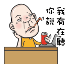 A bald headed person sticker #13561887