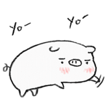 White pig shiboo 3 sticker #13562610