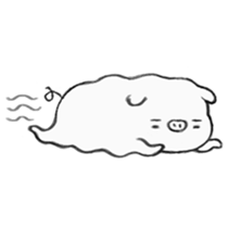 White pig shiboo 3 sticker #13562635