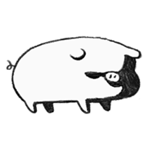 White pig shiboo 3 sticker #13562644
