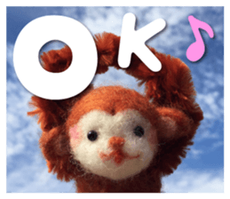 Monkey of the wool felt sticker #13563350