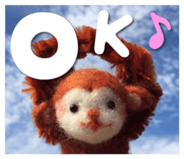 Monkey of the wool felt sticker #13563350