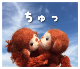 Monkey of the wool felt sticker #13563364
