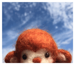 Monkey of the wool felt sticker #13563381
