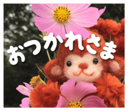Monkey of the wool felt sticker #13563384