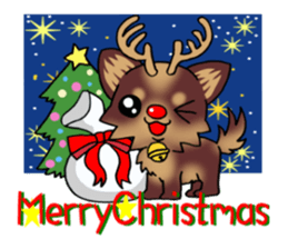 Chocolate color puppy's New year! sticker #13565102