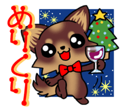 Chocolate color puppy's New year! sticker #13565103