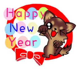 Chocolate color puppy's New year! sticker #13565113