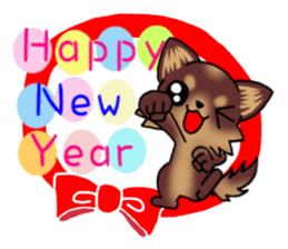 Chocolate color puppy's New year! sticker #13565113