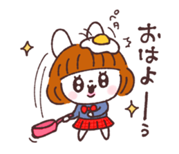 Bobbed girl rabbit sticker #13565198