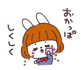 Bobbed girl rabbit sticker #13565211