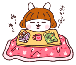 Bobbed girl rabbit sticker #13565213