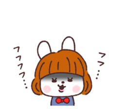 Bobbed girl rabbit sticker #13565217