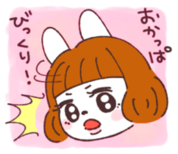 Bobbed girl rabbit sticker #13565219