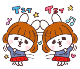 Bobbed girl rabbit sticker #13565220