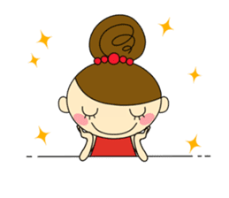 Girls Hair Bun (Daily ed.) 2 sticker #13565285