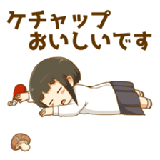 Matsutake and girl 2 sticker #13566620