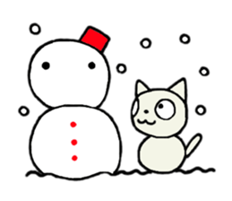 manmaru coco cat 3 (winter) sticker #13566682