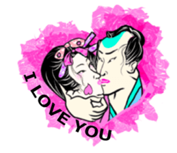 Japanese woodblock print sticker English sticker #13567871