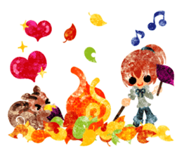 Pretty little people -An autumn time- sticker #13569223
