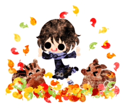 Pretty little people -An autumn time- sticker #13569226