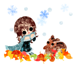 Pretty little people -An autumn time- sticker #13569232