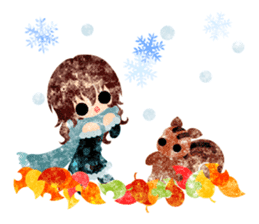 Pretty little people -An autumn time- sticker #13569232
