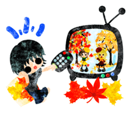 Pretty little people -An autumn time- sticker #13569235