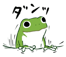 green frog and tadpoles sticker #13570896